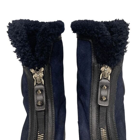 Christian Louboutin Kid Calfskin Suede Rubber Shearling Glory Duck Boot EU 37 - Picture 3 of 12